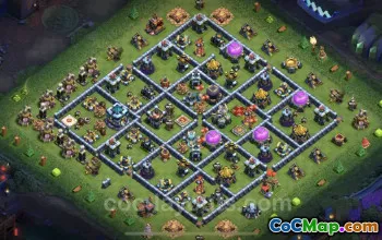 Best Anti 3 Star TH13 Hybrid Base Link - Clash of Clans #25851