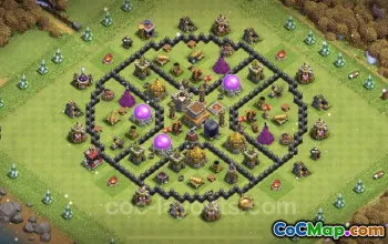 Best Anti 3-Star TH8 Base Copy | Hybrid Defense Guide #19022