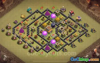 Best Anti 3 Star TH8 War Base with Link - Clash of Clans 2024 #18975