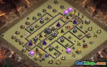Best Anti 3 Star TH9 War Base 2023 - Clash of Clans Link #19461