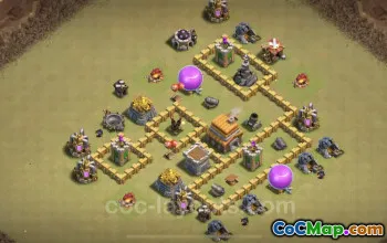 Best Anti 3 Star War Base TH5 - Copy Link Inside! #18238