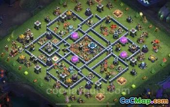 Best Anti 3 Stars Hybrid TH13 Base with Link - Clash of Clans #21309