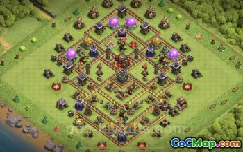 Best Anti 3 Stars TH10 Hybrid Base - Clash of Clans #25049