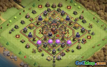 Best Anti 3 Stars TH10 Hybrid Base with Link - Clash of Clans #25098