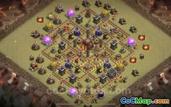Best Anti 3 Stars TH10 War Base - Clash of Clans #19807