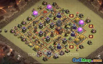 Best Anti 3 Stars TH10 War Base Copy & Link - Clash of Clans #19931
