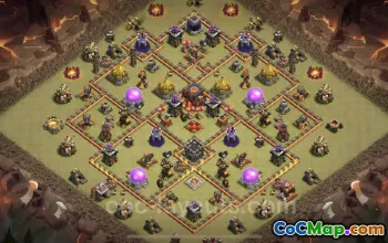 Best Anti 3 Stars TH10 War Base - Hybrid & Link Copy #24894