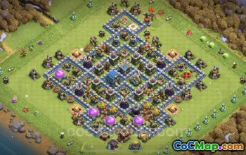 Best Anti 3 Stars TH12 Base - Clash of Clans Hybrid Defense #25530