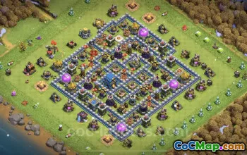 Best Anti 3 Stars TH12 Hybrid Base - Clash of Clans #25613