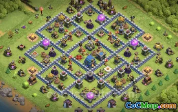 Best Anti 3 Stars TH12 Hybrid Base with Link - Clash of Clans #20854
