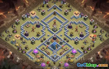 Best Anti 3 Stars TH12 War Base | Anti Air & Electro Dragon #20787