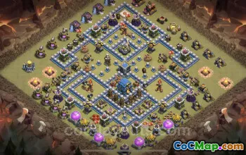 Best Anti 3 Stars TH12 War Base - Anti Air/Electro Dragon #25451