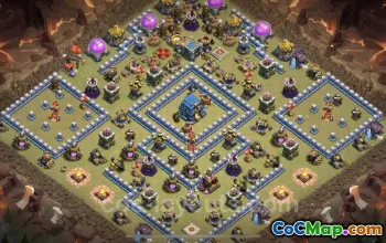 Best Anti 3 Stars TH12 War Base with Link - Clash of Clans #25541