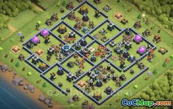 Best Anti 3 Stars TH13 Base - Clash of Clans Defense #25861
