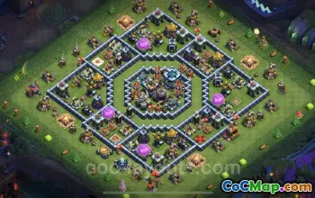 Best Anti 3 Stars TH13 Base - Clash of Clans Hybrid Link #21269