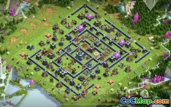 Best Anti 3 Stars TH13 Base - Hybrid Defense & Link #25786