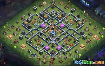 Best Anti 3 Stars TH13 Base - Hybrid Defense & Link #25836