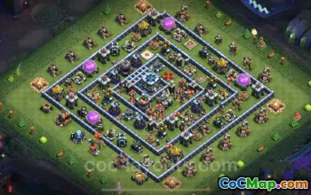 Best Anti 3 Stars TH13 Base - Hybrid Defense & Link #25874