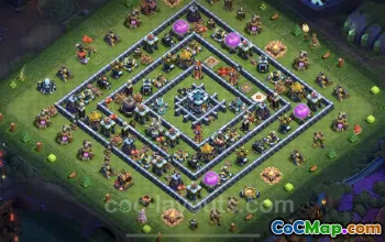 Best Anti 3 Stars TH13 Base - Hybrid Link for Clash of Clans #25694