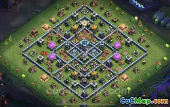 Best Anti 3 Stars TH13 Base - Hybrid Town Hall 13 Defense #21201
