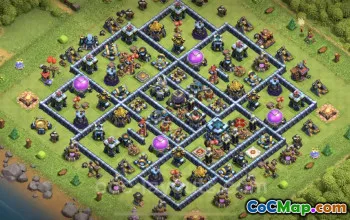 Best Anti 3 Stars TH13 Base | Town Hall 13 Hybrid Defense #21414