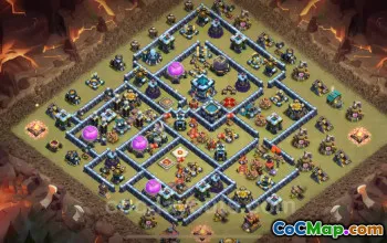 Best Anti 3 Stars TH13 War Base | Hybrid Design with Link #21070