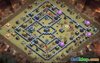 Best Anti 3 Stars TH13 War Base with Link - Clash of Clans #21354