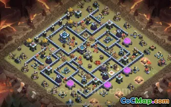 Best Anti 3 Stars TH13 War Base with Link - Clash of Clans #25718