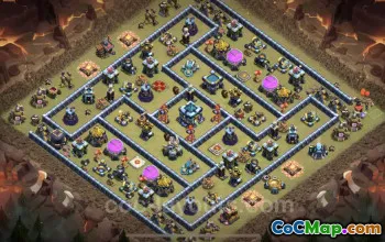 Best Anti 3 Stars TH13 War Base with Link - Clash of Clans #25728