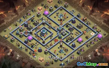 Best Anti-3 Stars TH13 War Base with Link - Clash of Clans #25734