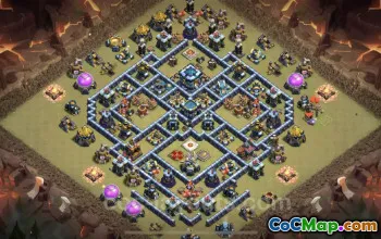 Best Anti 3 Stars TH13 War Base with Link - Clash of Clans #25773