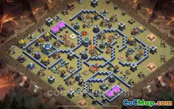 Best Anti 3 Stars TH13 War Base with Link for COC #21154