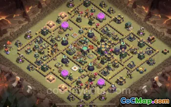 Best Anti 3 Stars TH14 Hybrid Base - Clash of Clans Link #26087