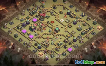 Best Anti 3 Stars TH14 War Base - Clash of Clans Link #26011