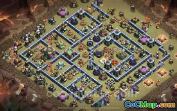 Best Anti 3 Stars TH14 War Base - Link Included! #26137