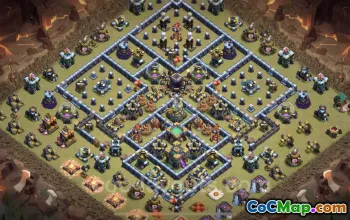 Best Anti 3 Stars TH14 War Base with Link - Clash of Clans #21841