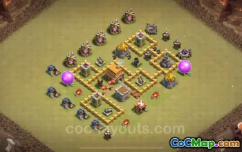 Best Anti 3 Stars TH5 War Base 2024 - Top CWL Link #18138