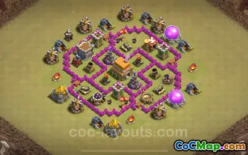 Best Anti 3 Stars TH6 War Base - 2024 CWL Link #18352