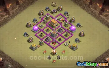 Best Anti 3 Stars TH6 War Base - Clash of Clans #23702
