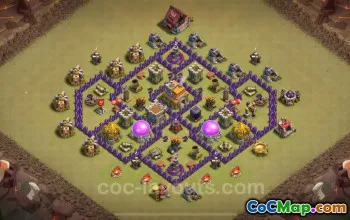 Pangkalan Perang TH7 Anti Bintang 3 Terbaik 2024 - Clash of Clans #18576