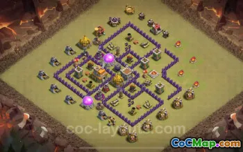 Base Perang TH7 Anti Bintang 3 Terbaik 2024 dengan Link - COC #18797