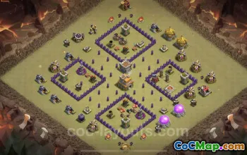 Pangkalan Perang TH7 Anti Bintang 3 Terbaik - Tata Letak Anti Udara/Naga #18712