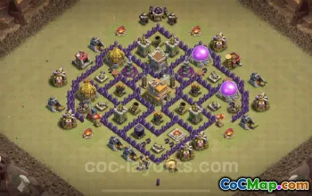 Pangkalan Perang TH7 Anti Bintang 3 Terbaik | Bentrokan Klan #18782