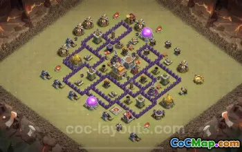 Best Anti 3 Stars TH7 War Base with Link - Clash of Clans #24083