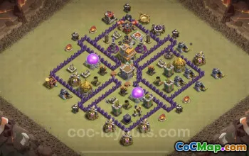 Best Anti 3 Stars TH7 War Base with Link - Clash of Clans #24251