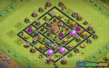 Best Anti 3 Stars TH8 Base 2024 - Clash of Clans Defense #18913