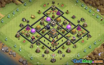Best Anti 3 Stars TH8 Base - Clash of Clans Defense #24488