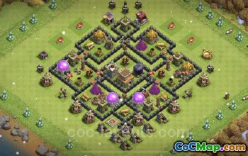 Best Anti 3 Stars TH8 Base - Clash of Clans Defense #24548