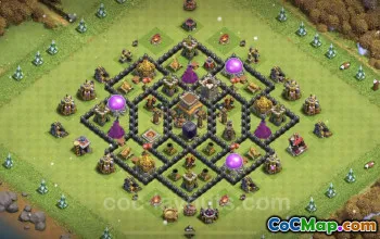 Best Anti 3 Stars TH8 Base - Clash of Clans Hybrid Defense #19005