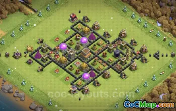 Best Anti 3 Stars TH8 Base - Hybrid Defense & Links #19229